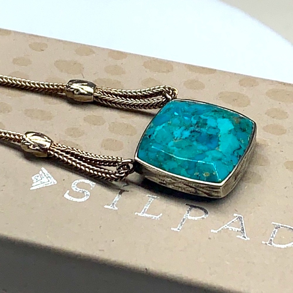 Silpada Vintage 'True Colors' Reversible Turquoise & Howlite Necklace